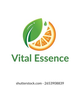 Projeto de logotipo verde folha laranja eco.