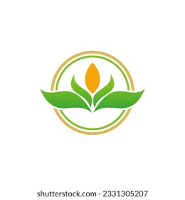 Green leaf organic beauty logo vector image
