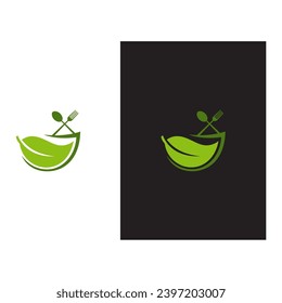 green leaf organic food logo