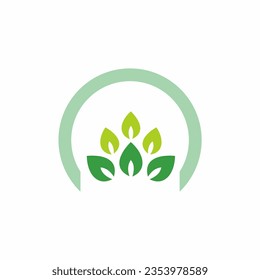 Green leaf organic icon logo vector image
