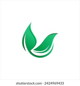 Grünes Blatt organisches Logo-Vorlage Vektor