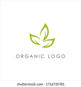 Green leaf organic logo vector design