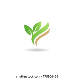 green leaf organic nature vector logo