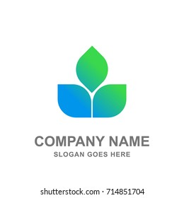 Green Leaf Organic Plant Nature Logo Vector Icon