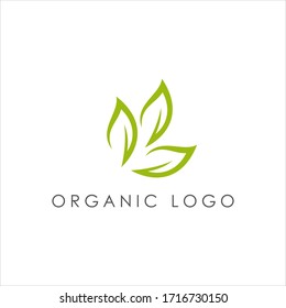 Logo für die ökologische Vektorillustration auf grünem Blatt