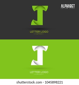 Green Leaf Origami Shaped Organic J Letter Logo