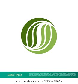 Green Leaf Ornate Icon Vector Logo Template Illustration Design. Vector EPS 10.