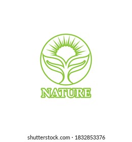 green  leaf  outline ecology nature element vector