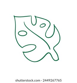green leaf Palm line art