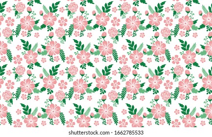 Green leaf pattern background for Botanical leaf, with modern flower design.