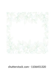 Green leaf pattern doodle style on white background isolated with copy space for text eps10 vector illustration