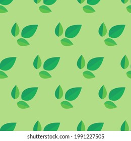 Green Leaf Pattern with nature color and soft bright