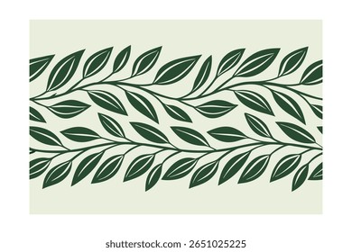 Green leaf pattern on light green.