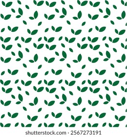 green leaf pattern on white background