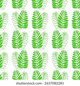 Green leaf pattern on white background.