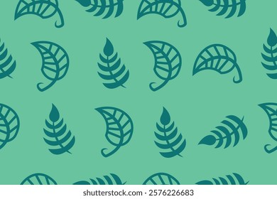 Green Leaf pattern seamless. Nature pattern with leaves shape