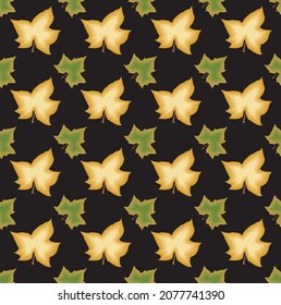 Green leaf pattern seamless vector design. 