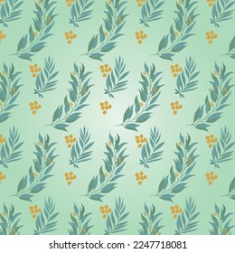 Green Leaf Pattern Vector Art