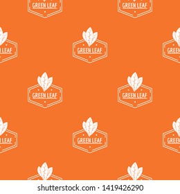 Green leaf pattern vector orange for any web design best