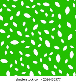 Green leaf, petal shape, greenery foliage symbol seamless repeatable pattern, background, texture