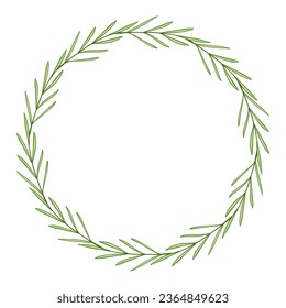 green leaf plant branch round frame