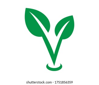 Vector del logotipo de la planta de hoja verde 