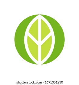 Green Leaf Plant Nature Farm Business Company Vector Logo Design