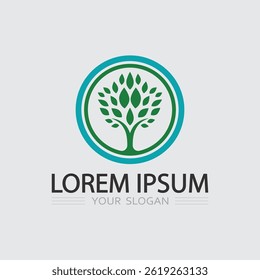 Green Leaf Plant Symbol nature icon and tree logo design graphic

