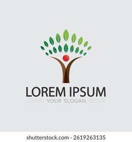 Green Leaf Plant Symbol nature icon and tree logo design graphic

