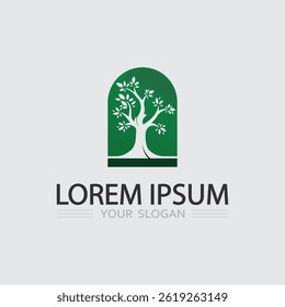Green Leaf Plant Symbol nature icon and tree logo design graphic

