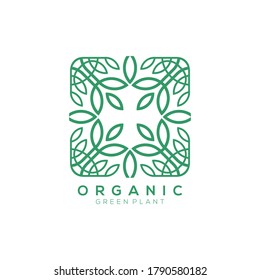 green leaf plant vector logo