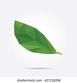 Hoja Verde. Hoja verde policonal en vector