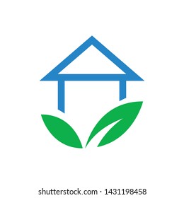Green leaf with power cable logo template vector icon design