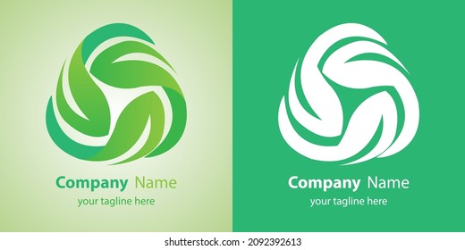 Vector de iconos de reciclaje de hojas verdes