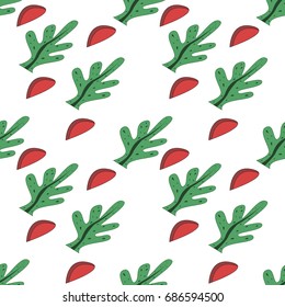 Green leaf and Red dot on White background. abstract concept flat style. isolated,Vector ,illustration.