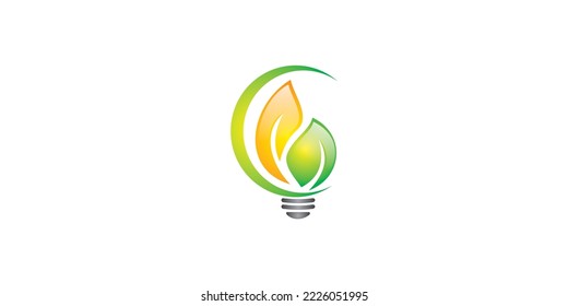 green leaf renewable energy icon logo