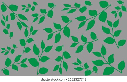 Folha verde Plano de fundo sem emenda padrão em cinza natureza temático Design