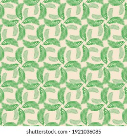 Green leaf seamless pattern. Flat vector stock illustration. Leaf of a plant, tree. Texture, ornament, background or print backdrop. Pattern with a sheet for printing on fabric, textile