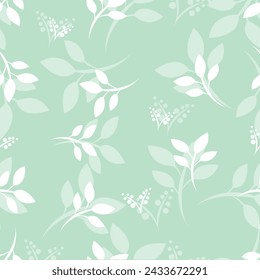 Green leaf seamless pattern with leaves. use for wallpaper, backgrounds, fabric wrapping paper.