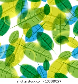 Green leaf seamless vector pattern