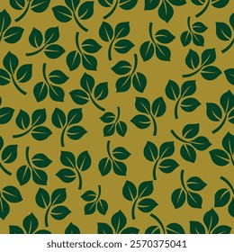 green leaf seamless vector pattern background