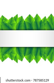 Green leaf shading overlapping color ,White background. Nature Concept