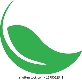 grüne Blattform, Illustration auf weißem Hintergrund