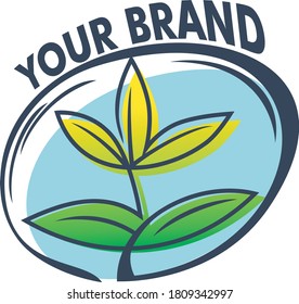 Logo-Abbildung mit grünen Blättern