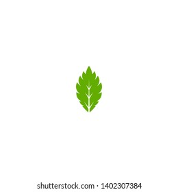 Green leaf silhouette. Icon Isolated on white. Logo for eco company, agriculture, nature firm, ecology, healthy organic and farm fresh food. Vector Illustration