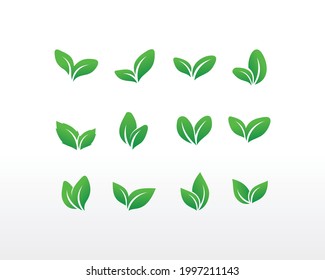 Green leaf Silhouette Symbol Vector