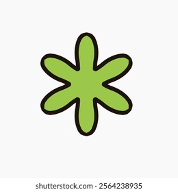 a green leaf with simple design