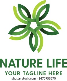 Green leaf simple modern icon logo design vector