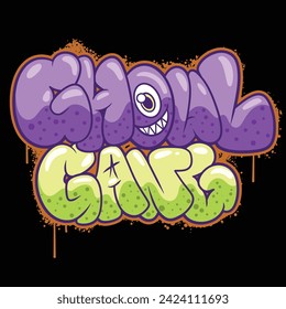 Green Leaf slogan, graffiti bubble shaped for t-shirt print design