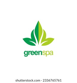 Green leaf spa business logo vector image
